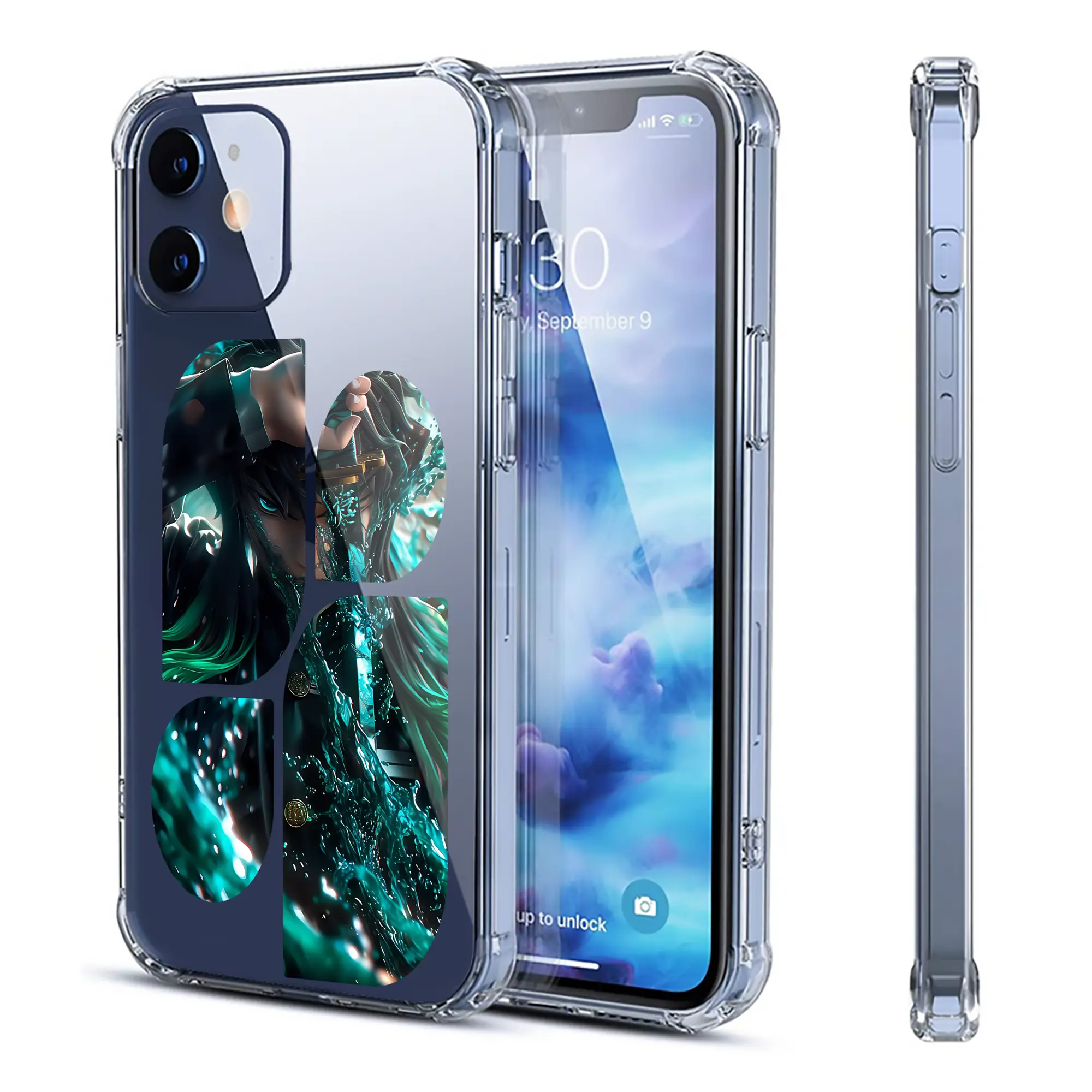 鬼滅の刃 グッズ,時透 無一郎 - IPhone 12シリーズ対応 ・ 透明スマホケース ・ クリアソフトケース ・ TPU素材 ・ 耐衝撃 ・ 高密着 ・ 防汚 防指紋 ・ 簡単着脱